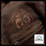 Veste en Cuir Marron Rider