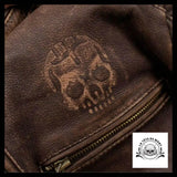 Veste en Cuir Marron Rider