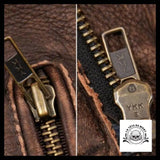 Veste en Cuir Marron Rider
