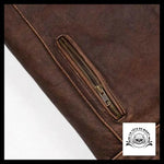 Veste en Cuir Marron Rider