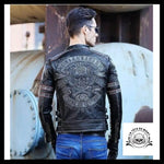 Veste en Cuir Tête de Mort