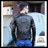 Veste en Cuir Tête de Mort