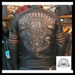 Veste en Cuir Tête de Mort le Baron