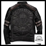 Veste en Cuir Tête de Mort le Baron
