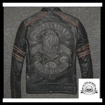 Veste en Cuir Tête de Mort le Baron