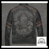 Veste en Cuir Tête de Mort le Baron