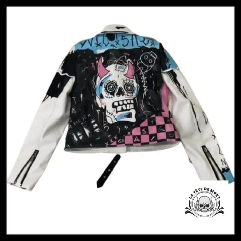 Veste en Cuir Tête de Mort Femme