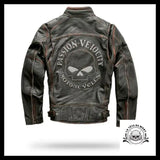 Veste Motard Skull (Cuir)