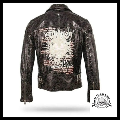 Veste Tête de Mort Biker (Cuir)