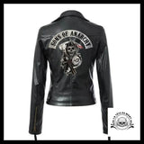 Veste Tête de Mort Biker Femme Noire