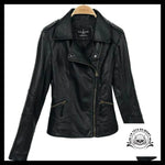 Veste Tête de Mort Biker Femme Noire