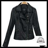 Veste Tête de Mort Biker Femme Noire
