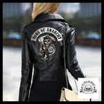 Veste Tête de Mort Biker Femme Noire