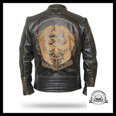 Veste Tête de Mort Homme (Cuir)