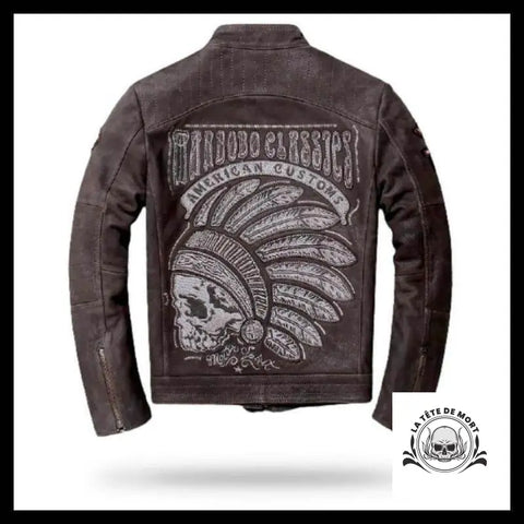 Veste Tête de Mort Indienne (Cuir)