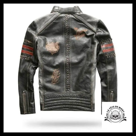 Veste Tête de Mort Motard (Cuir)