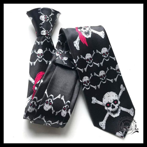 Cravate Tête de Mort Pirate