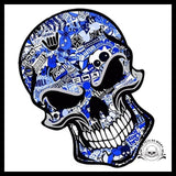 Sticker Tête de Mort Bleue