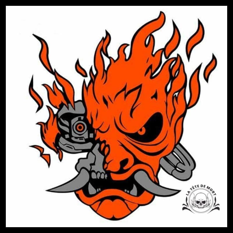 Sticker Tête de mort Piston flamme - Sticker A moi