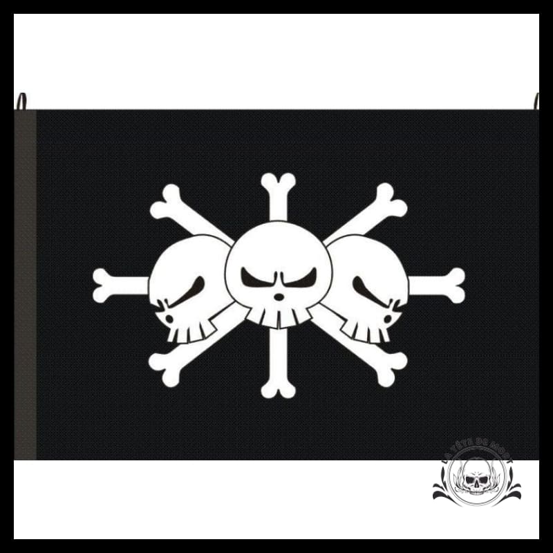 Grand drapeau pirate - Drapeau corsaire noir et blanc