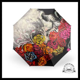 Parapluie Tête de Mort Fleurs