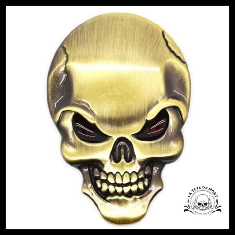 Sticker Crâne 3D Or