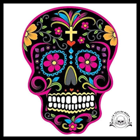 Sticker Crâne Mexicain Coloré