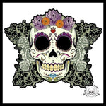 Sticker Crâne Mexicain Fleur