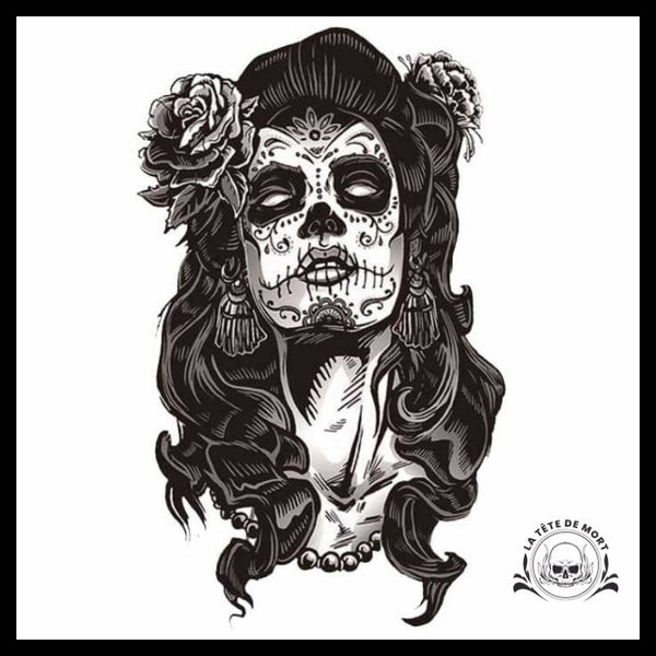 Stickers Tête de mort Mexicain femme - Color-stickers