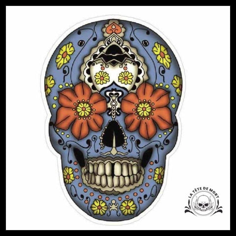 Sticker Tête de Mort Mexicaine Réaliste