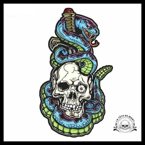 Sticker Tête de Mort Serpent