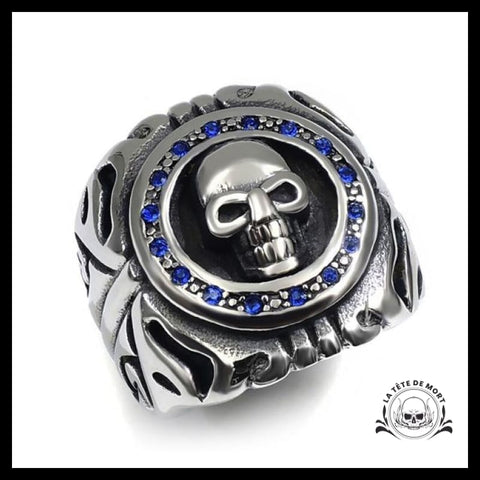 Bague Tête de Mort Strass (Acier)