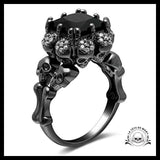 Bague Diamant Noir Maudit (Acier)