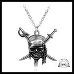 Collier Tête de Mort Captain Jack Argente