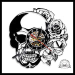 Horloge Tête de Mort Bouquet Roses
