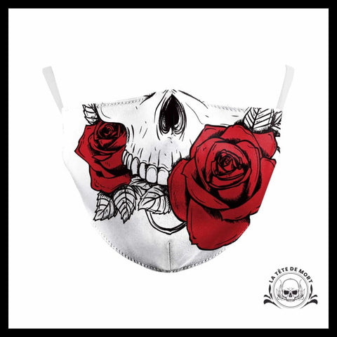 Masque Tête de Mort Roses Rouge