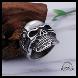 Bague Tête de Mort Motard (Acier)