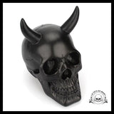 Sculpture Tête de Mort Crâne Noire Diable