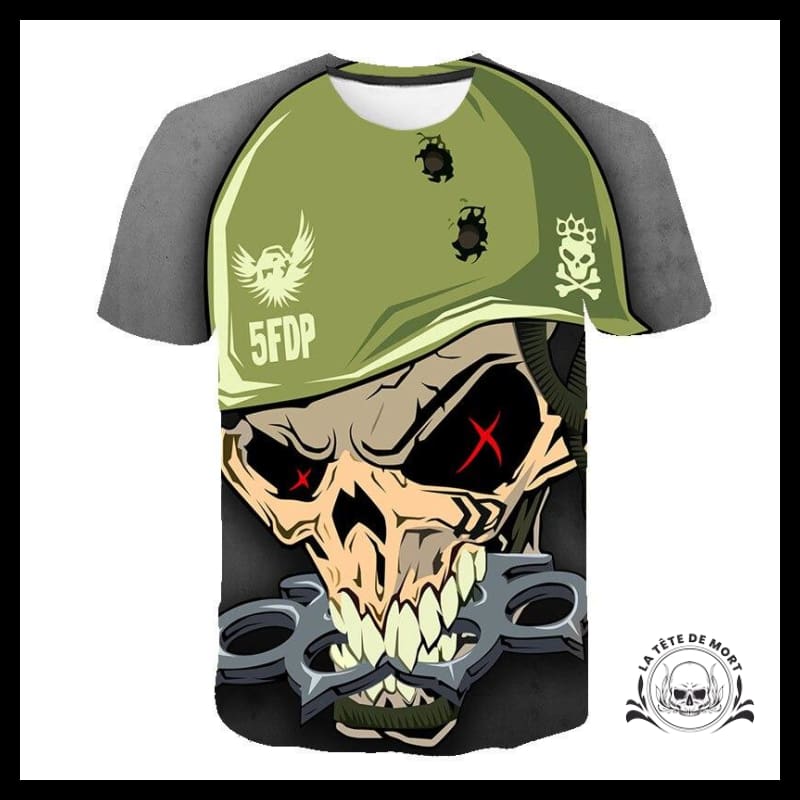 T-shirt Homme Tête de Mort Army