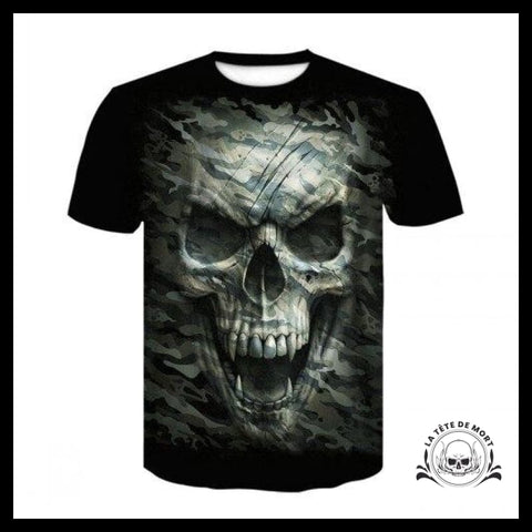T-shirt Tête de Mort Camouflage