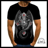 T-shirt Tête de Mort Croix Dragon