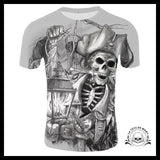 T-shirt Tête de Mort Pirate Dessin