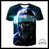 T-shirt Tête de Mort Robot Police