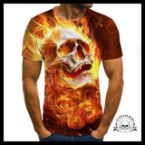 T-shirt Crâne Roses de Flamme