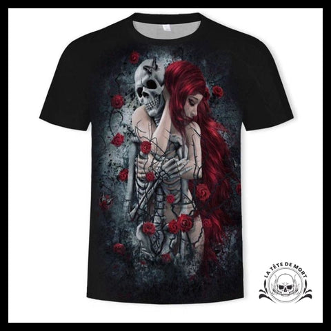 T-shirt Tête de Mort Squelette Love