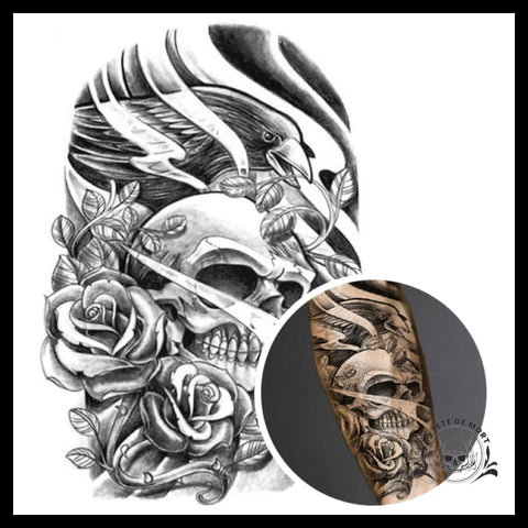 T-shirt Homme Tattoo Motard [Tête de Mort, Skull, Tatouage Moto
