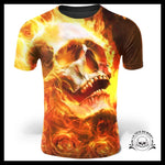 T-Shirt Tête de Mort Flammes