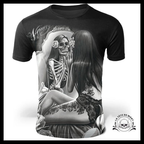 T-Shirt Squelette Noir et Blanc